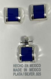 6644 - Set aretes y dije cuna lapislazuli