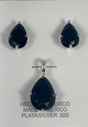 6669 - Set aretes y dije gota negro