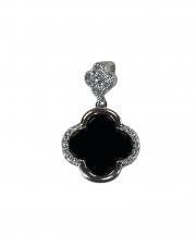 7103 - Dije trebol negro con zir